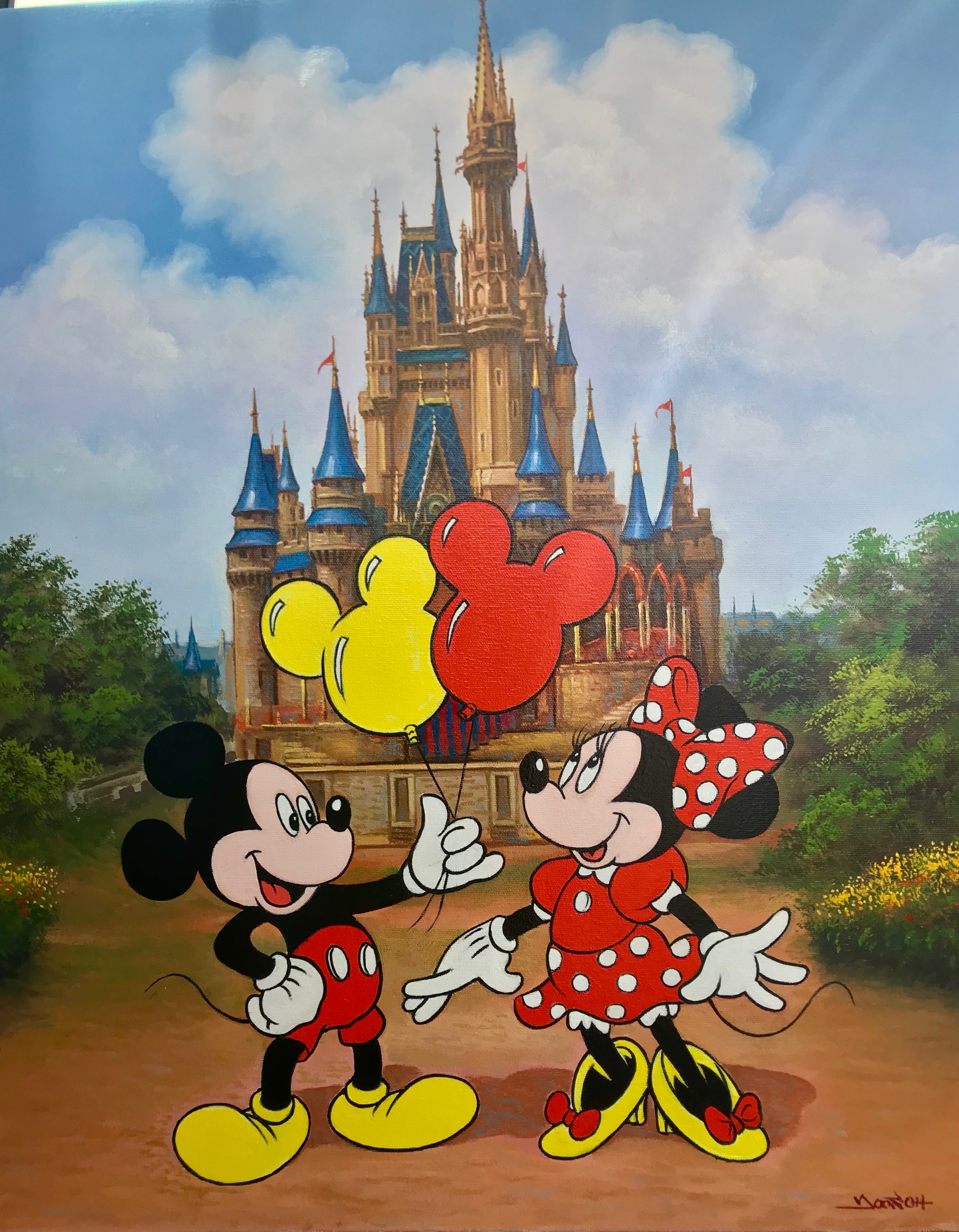 Lot Detail Mickey And Minnie Mouse Original Painting By Artist Doo S Oh