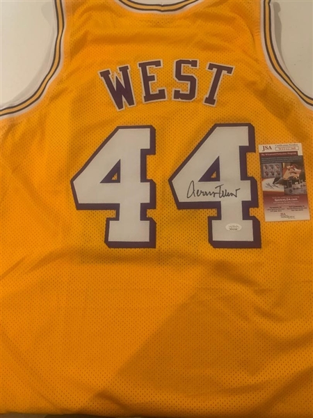 LA Lakers Jerry West Signed Gold Jersey (JSA Cert) 